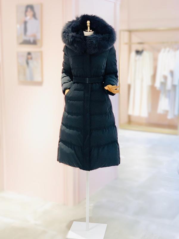 벨티드 슬림 롱 구스다운 샤틴 피 S234S853