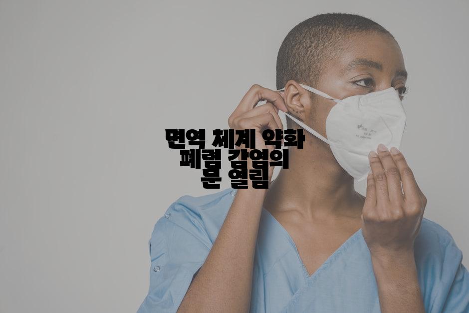 면역 체계 약화 폐렴 감염의 문 열림