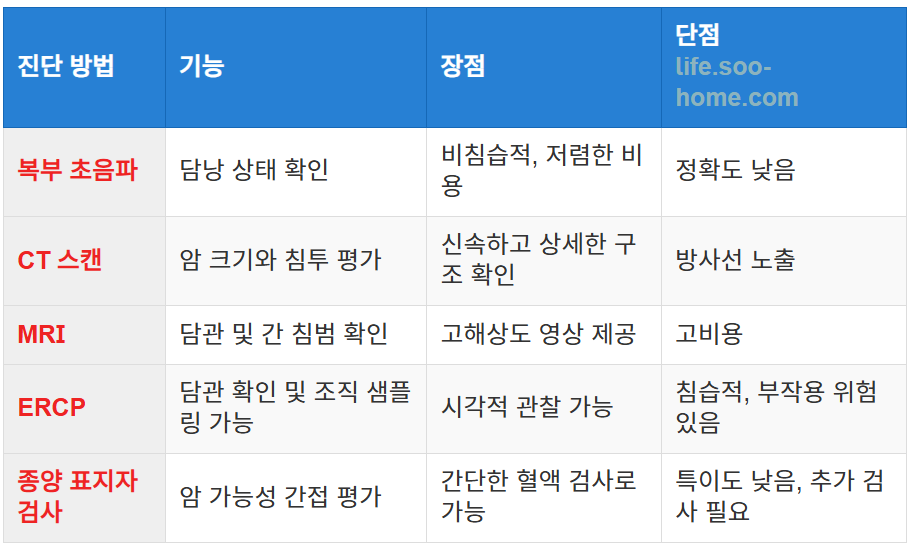 진단 방법: 영상 검사와 혈액 검사