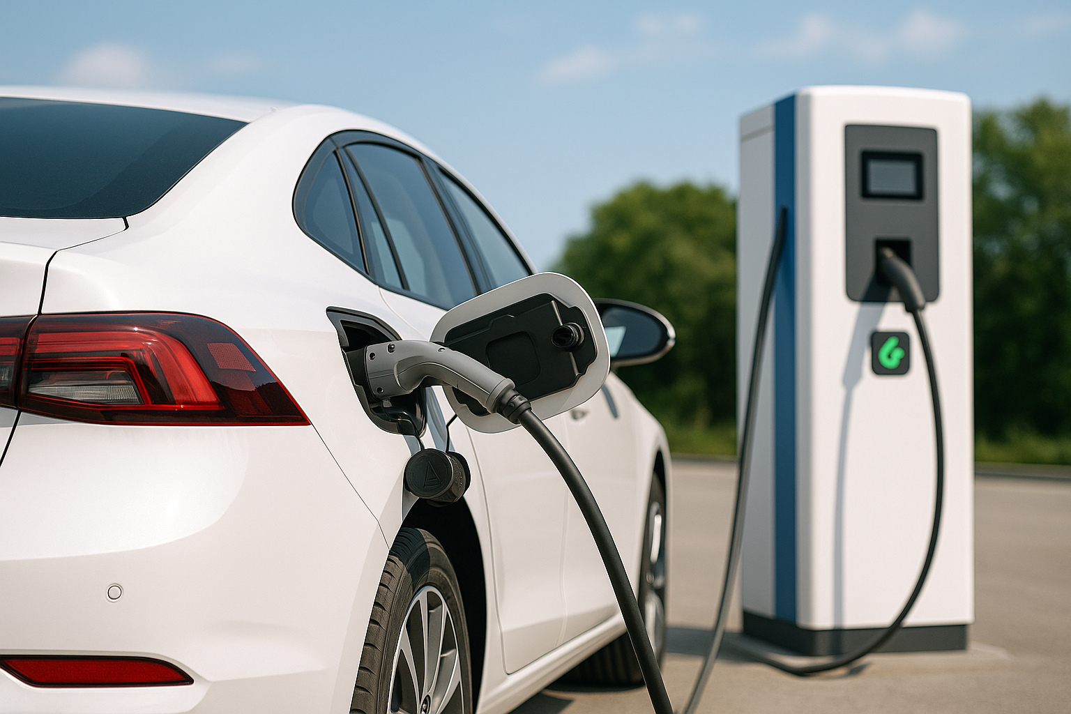 전기차 충전하는 이미지