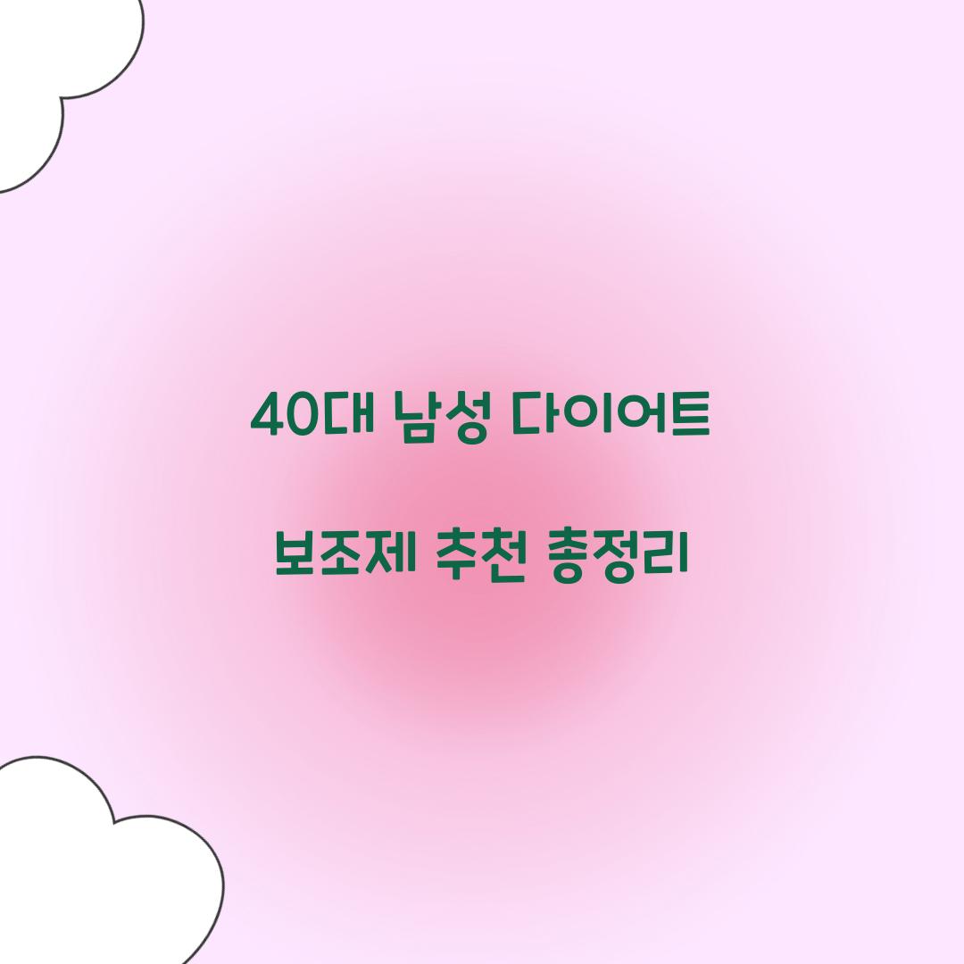 다이어트 보조제 추천 40대 남성용