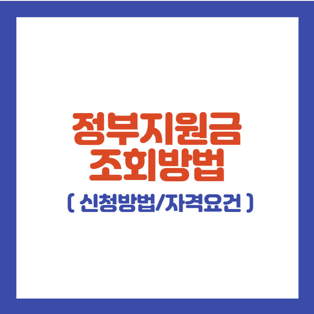 정부지원금 조회