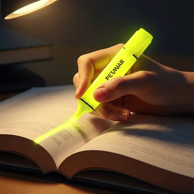 형광펜으로 교재 표시