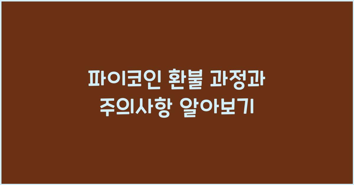 파이코인 환불
