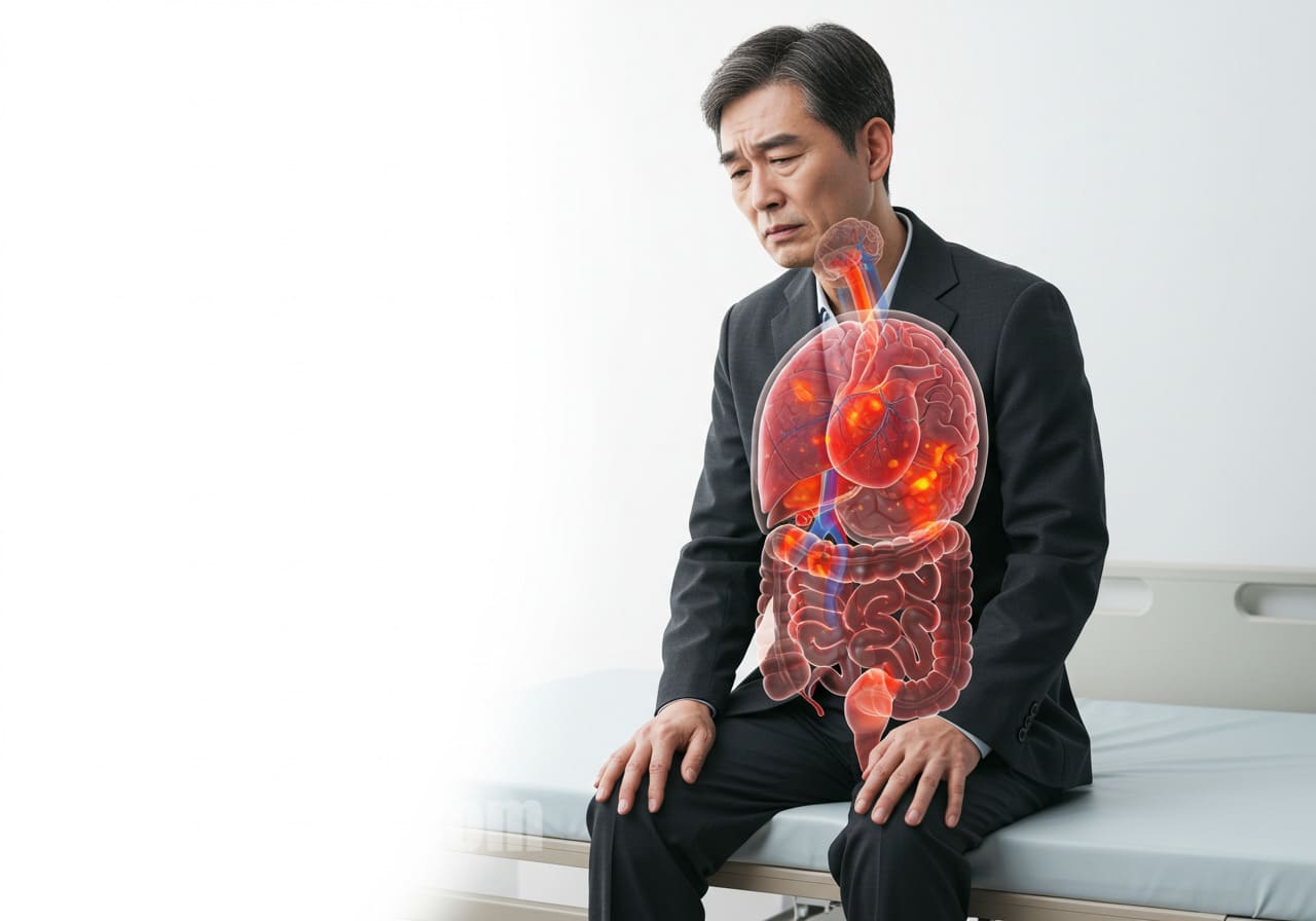 장기 손상과 염증의 연관성을 시각화한 이미지