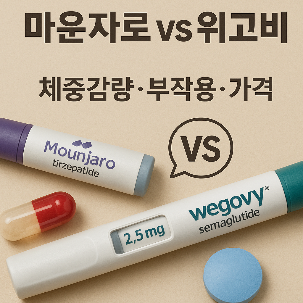 마운자로 위고비 효과비교 체줌감량 부작용 가격