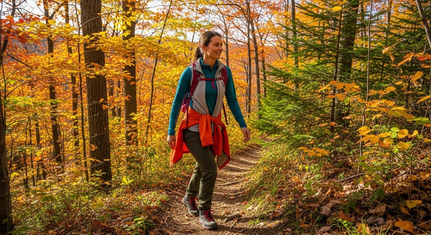 가을 등산복 여자