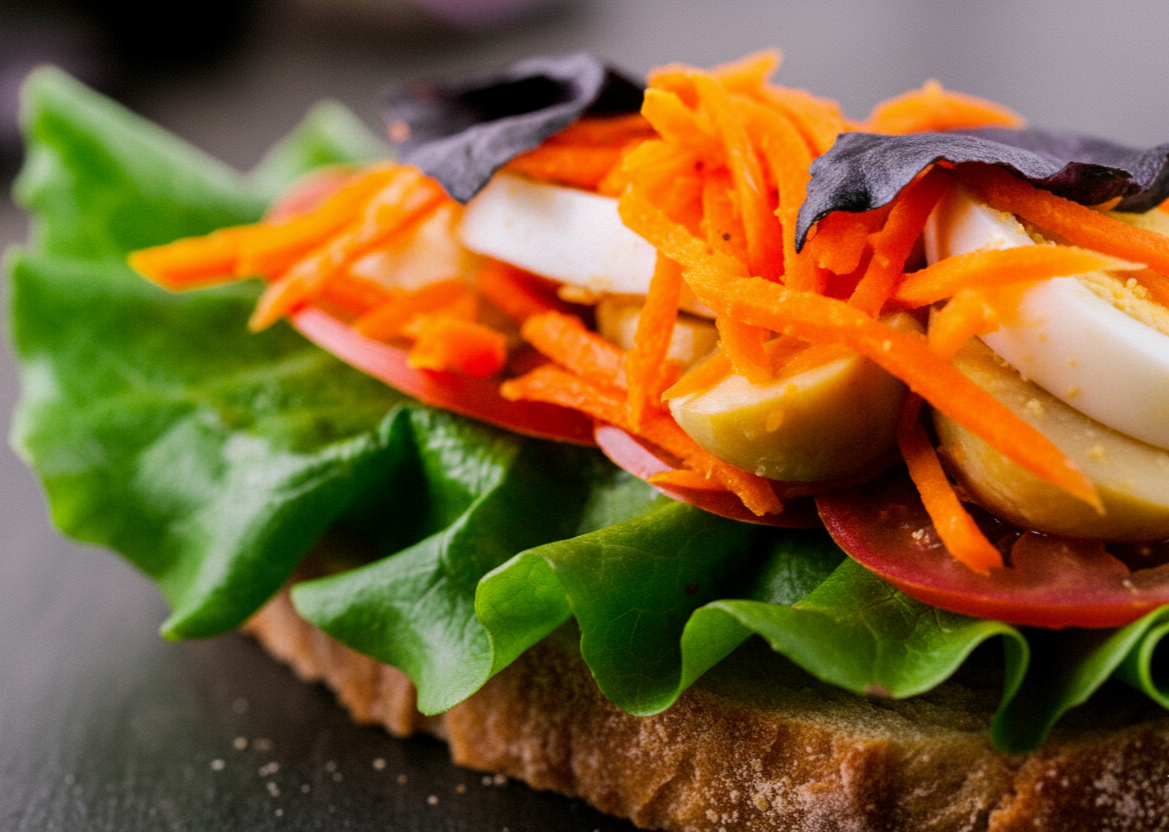 당근 라페 오픈 샌드위치