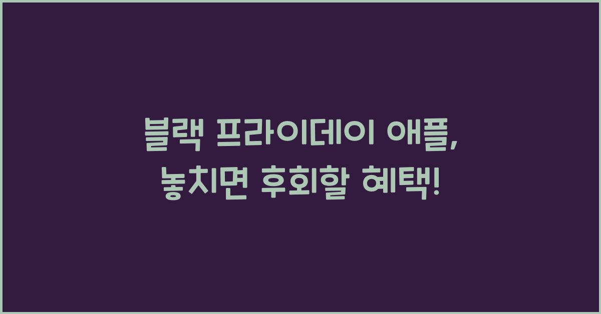 블랙 프라이데이 애플