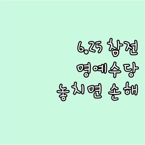  놓치면 손해 2025년 6.25 참..