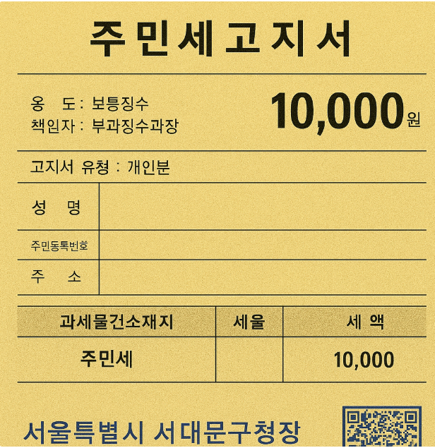 주민세고지서이미지