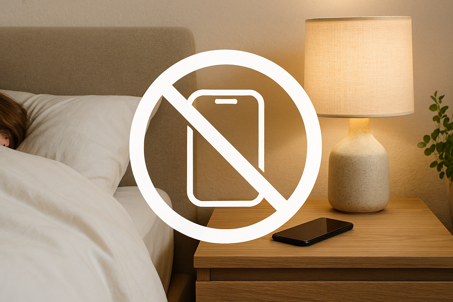 수면 전 스마트폰 사용 제한 이미지