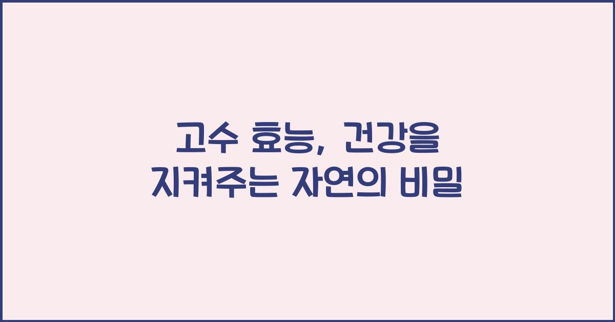 고수 효능