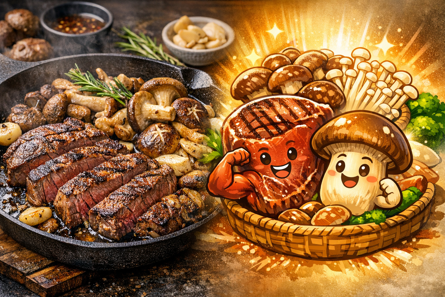 소고기와 버섯의 완벽 궁합