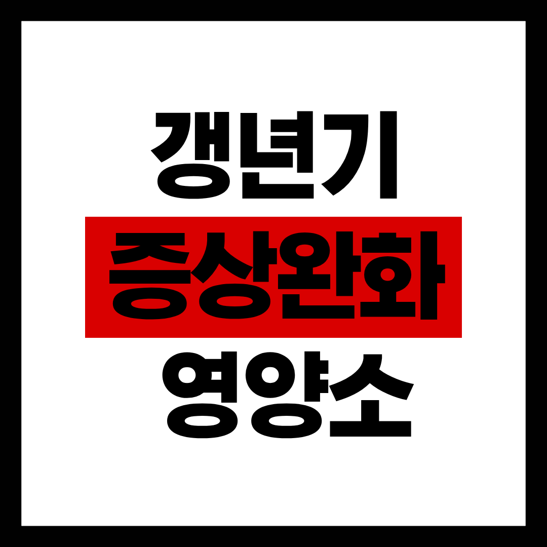 갱년기 증상완화에 좋은 영양소