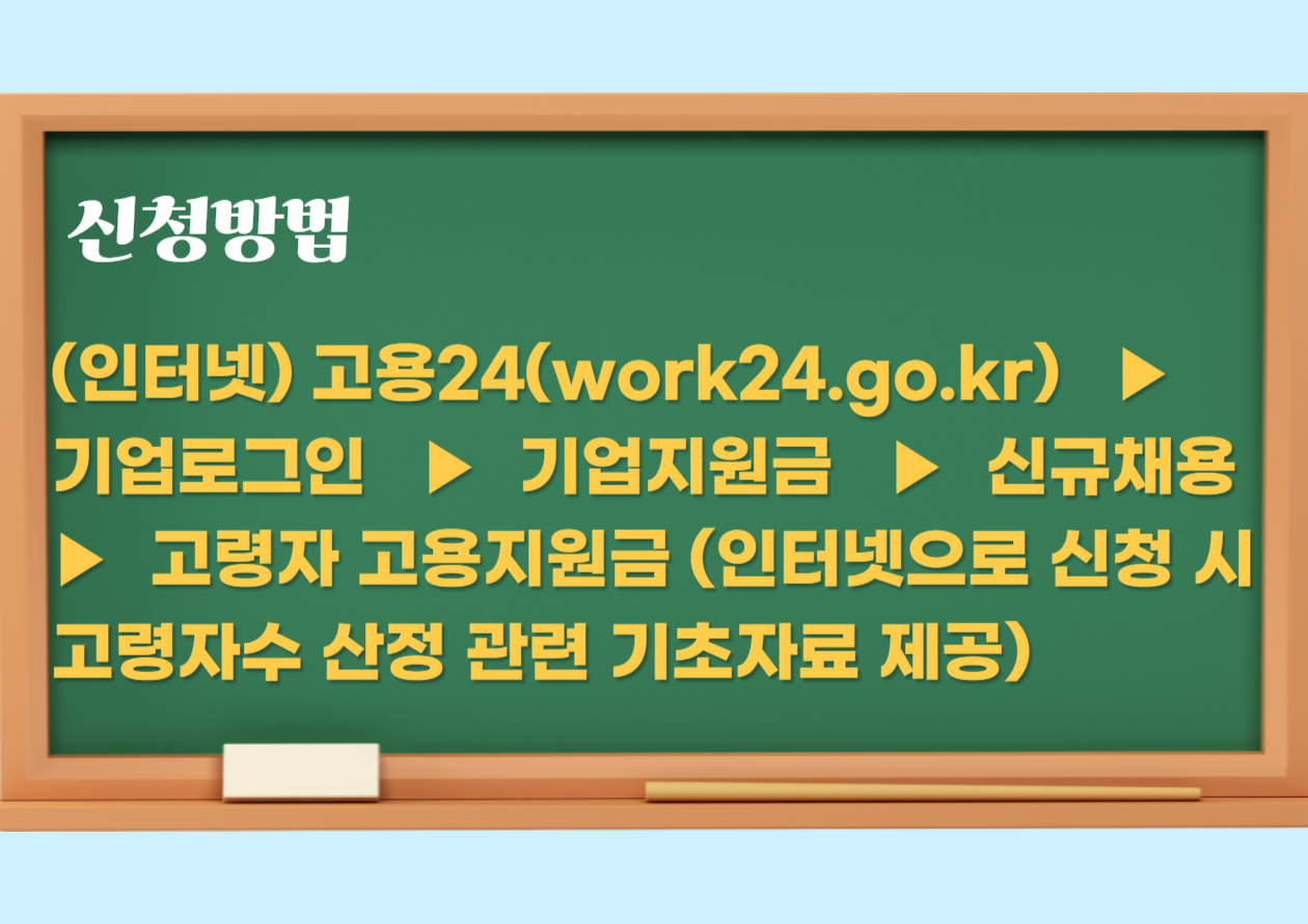 고용24 홈페이지에서 온라인 신청하기 고령자 고용지원금