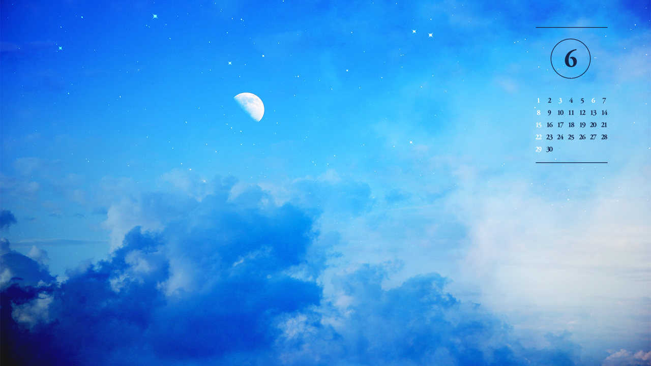03 달과 구름 A - 2025년6월 노트북배경화면