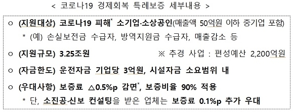 경제회복 특례보증 세부내용