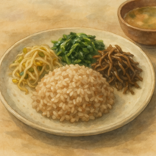 현미밥-나물-궁합