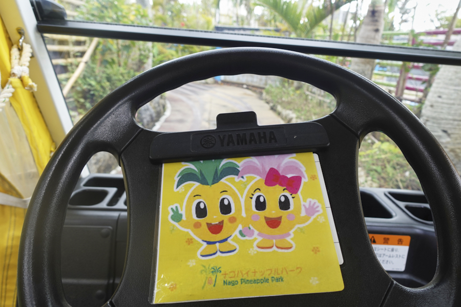 나고 파인애플파크 무인카트 운전석