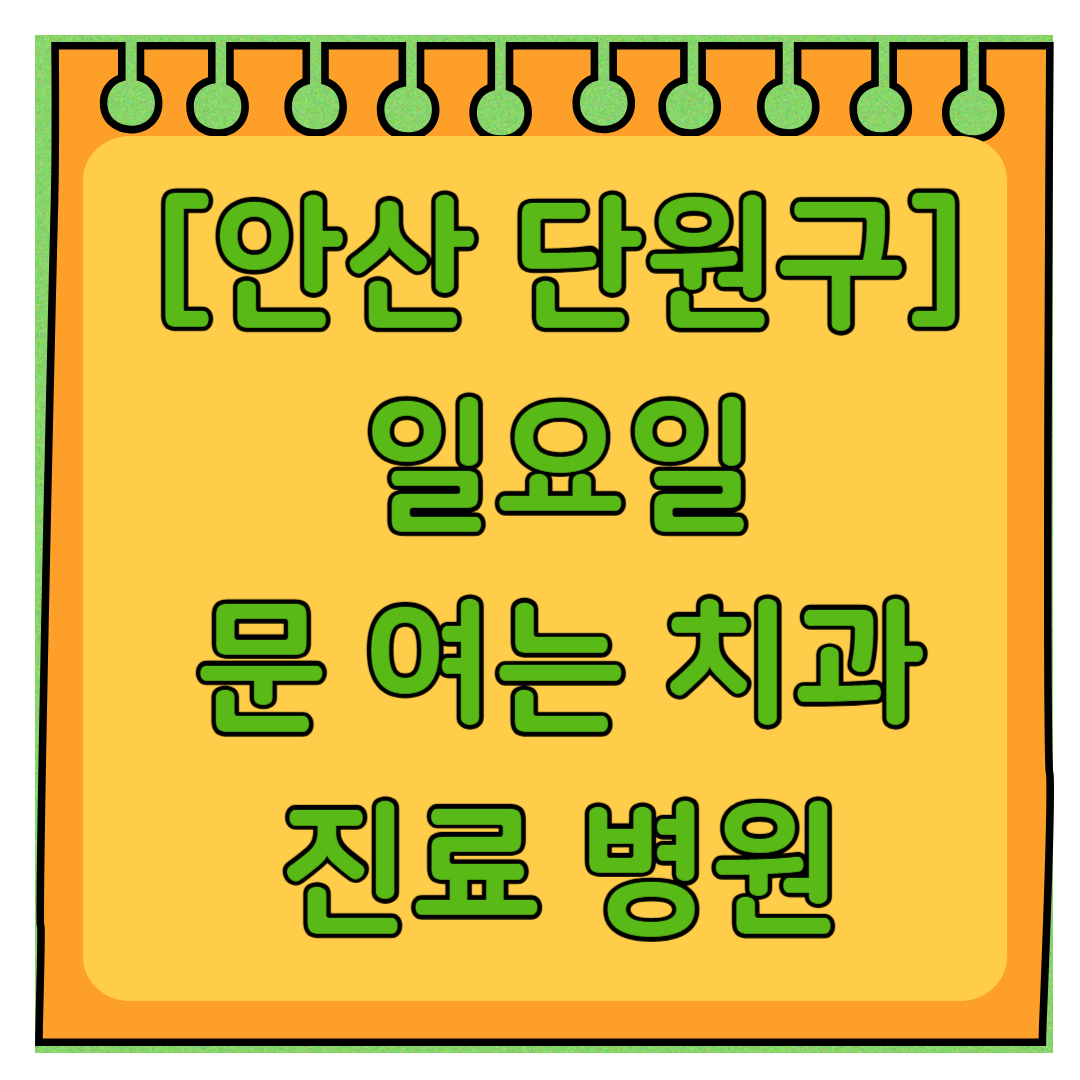 안산 단원구 일요일 문 여는 치과 리스트 ❘ 주말 공휴일 야간진료 어린이 치과 추천