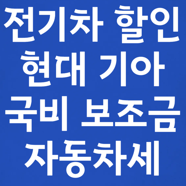 025년 전기차 할인 및 국비 보조금 혜택 총정리 현대차 기아차