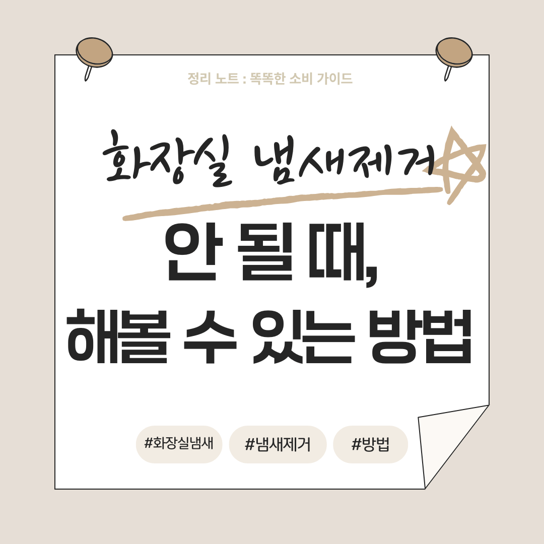 화장실 냄새 제거가 안 될 때 집 구조에 따라 해볼 수 있는 방법 정리