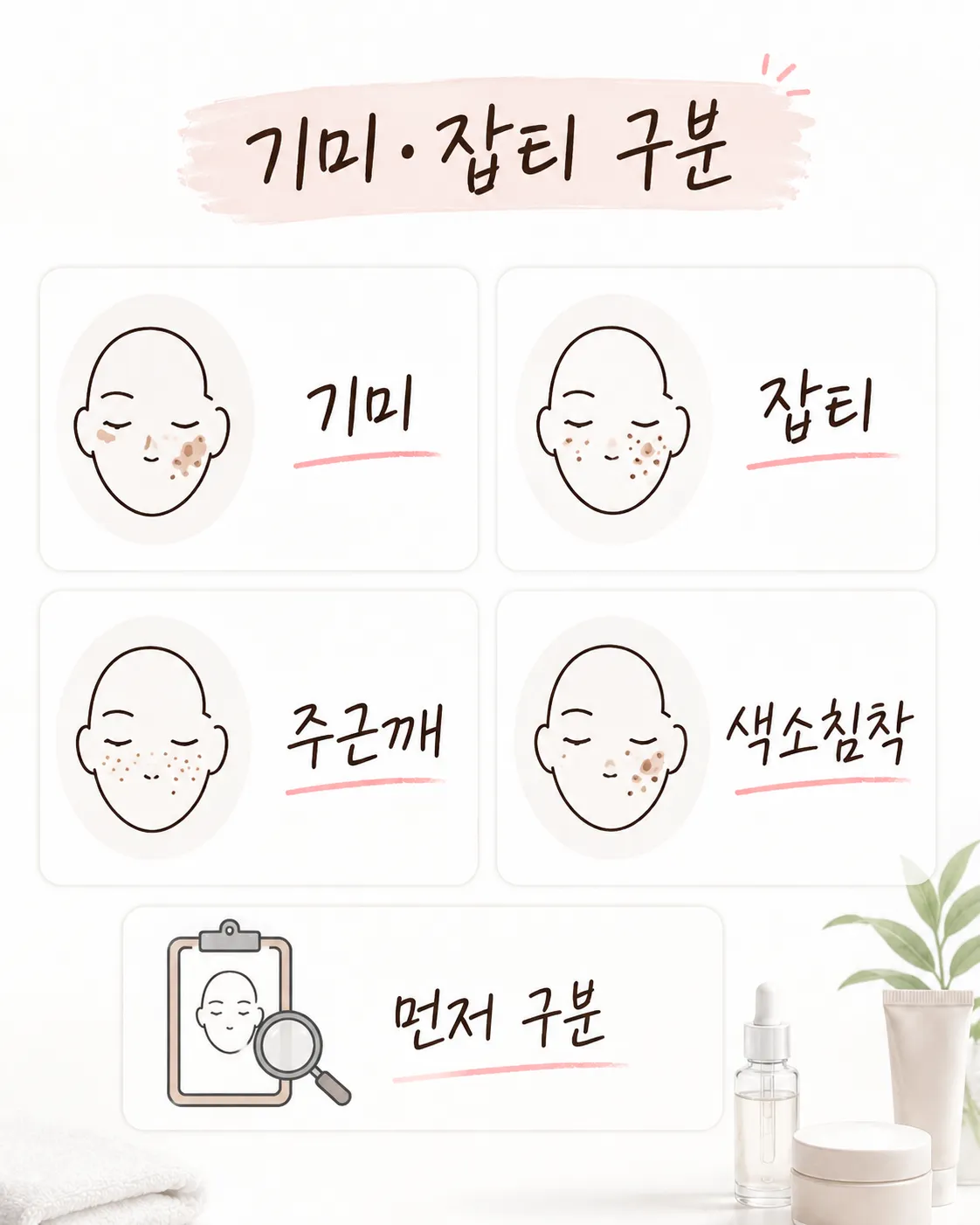 기미 잡티 색소침착 구분