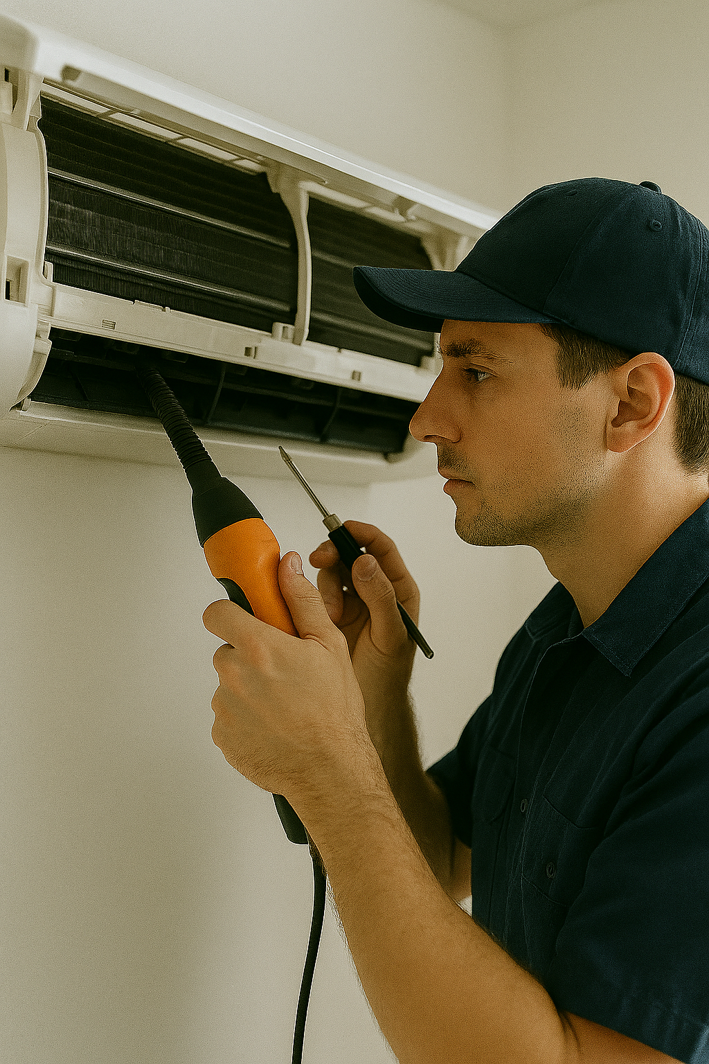 청소 전후 열교환기 비교: 먼지로 막힌 핀과 깨끗한 핀