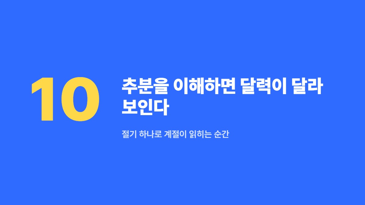 추분을 이해하면 달력이 달라 보인다 — 절기 하나로 계절이 읽히는 순간