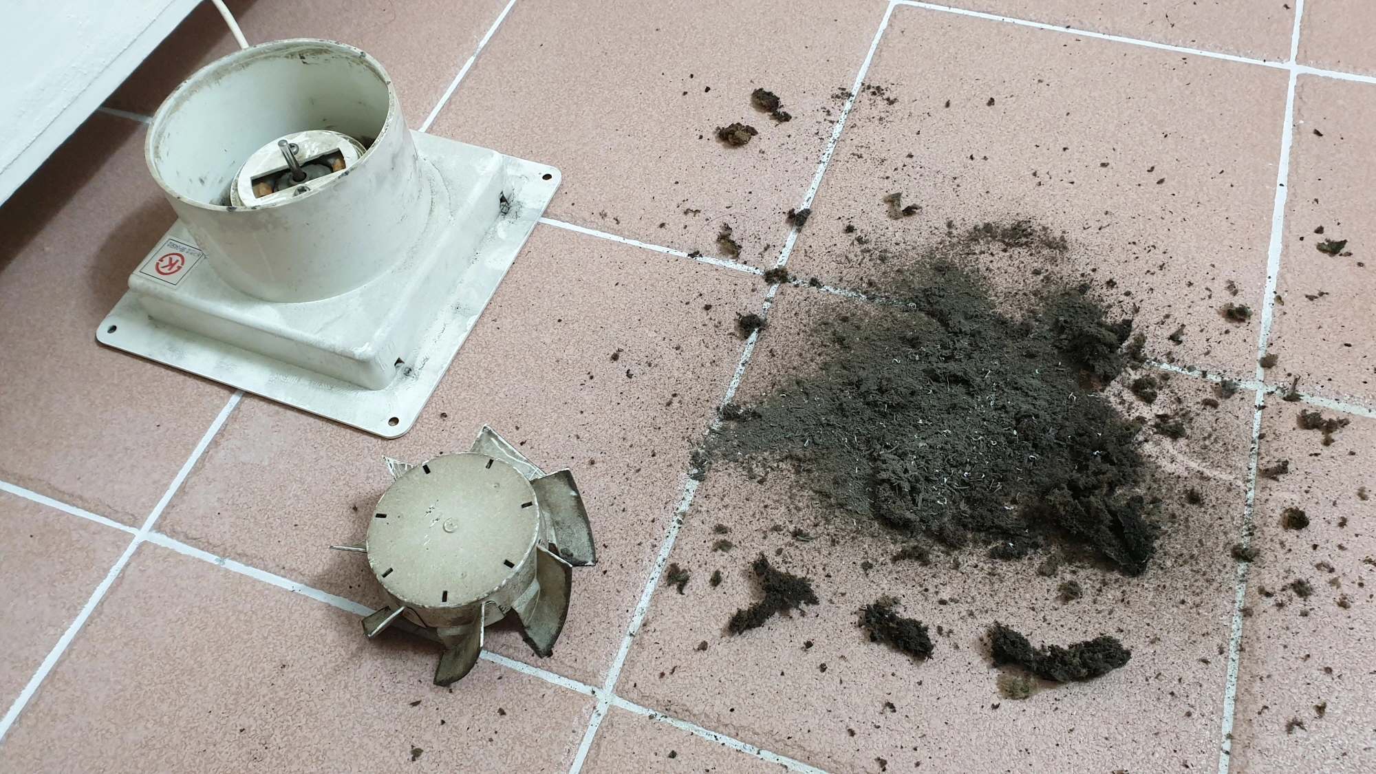 환풍기 먼지 털어낸 모습