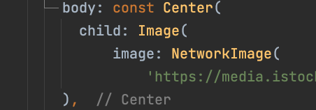 Image 위젯에 Center 위젯이 적용 된 모습이다.