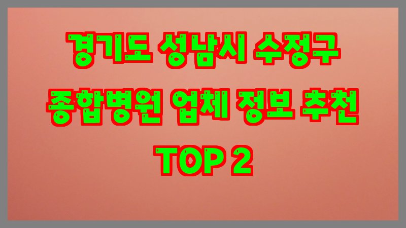 경기도 성남시 수정구 종합병원