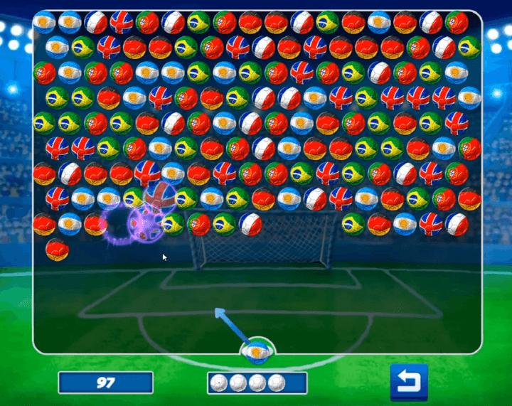 동일한-축구공을-맞추고-제거하는-화면
