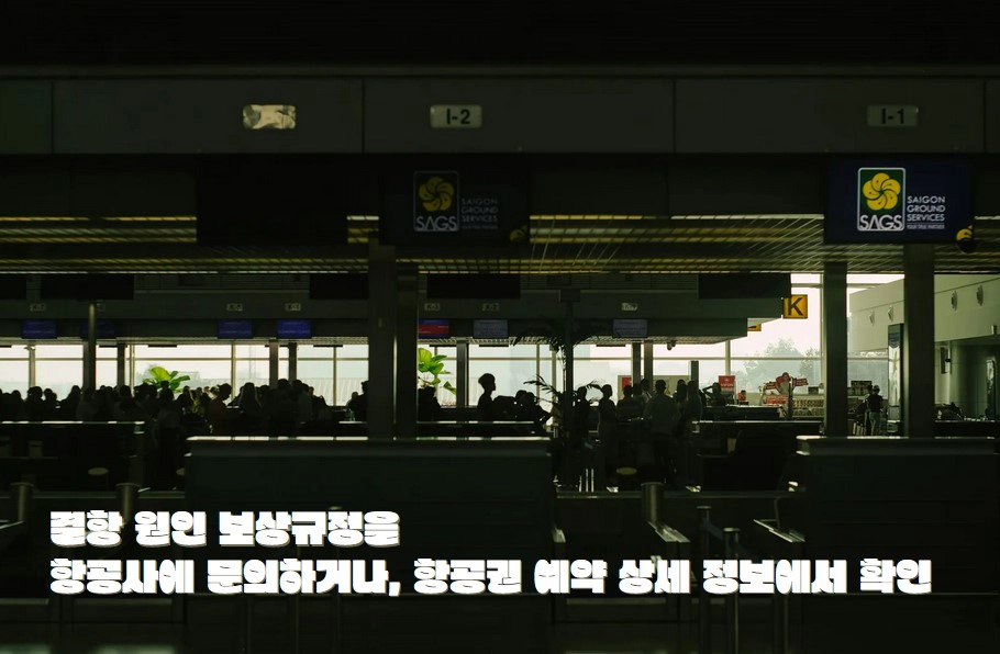 결항 원인 및 보상규정 항공사에 문의