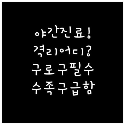 구로구 수족구 병원 야간 진료 및 격..