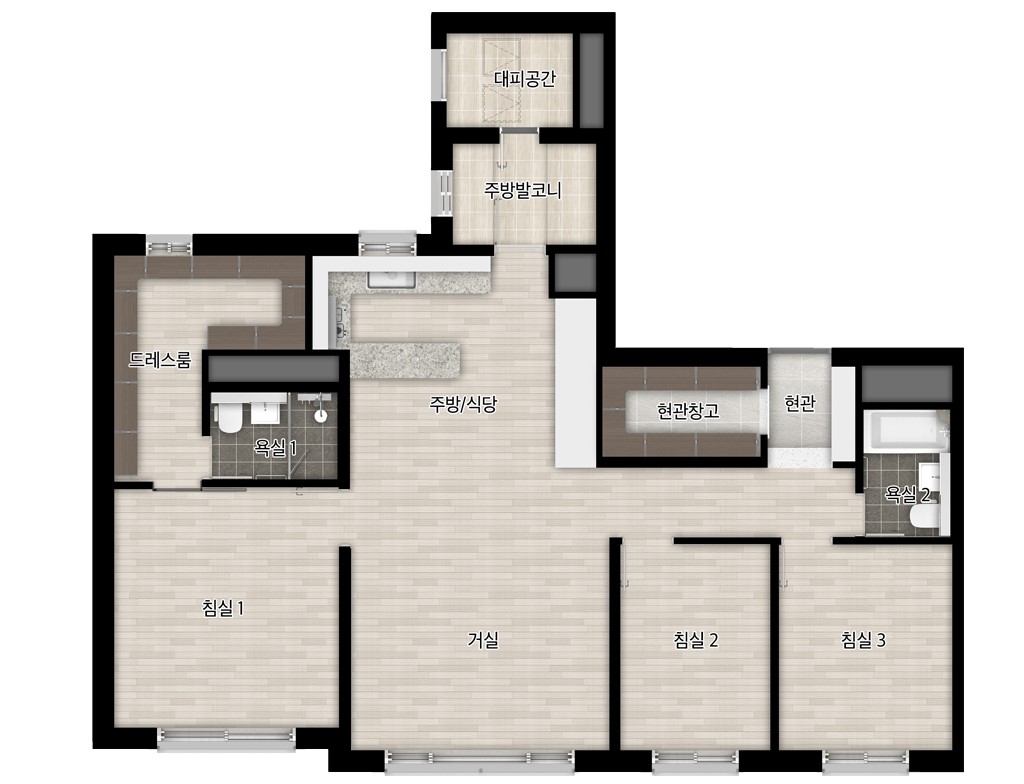 두산위브 트레지움 월산 평면도 84B