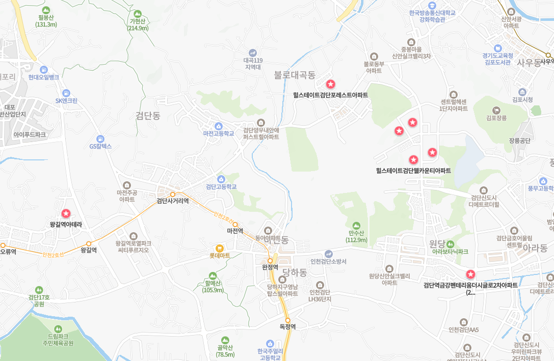 2025년 인천 인천광역시 검단 신도시 서구 북부권 입주 예정 아파트 부동산 매매 전세 월세 지도 시세
