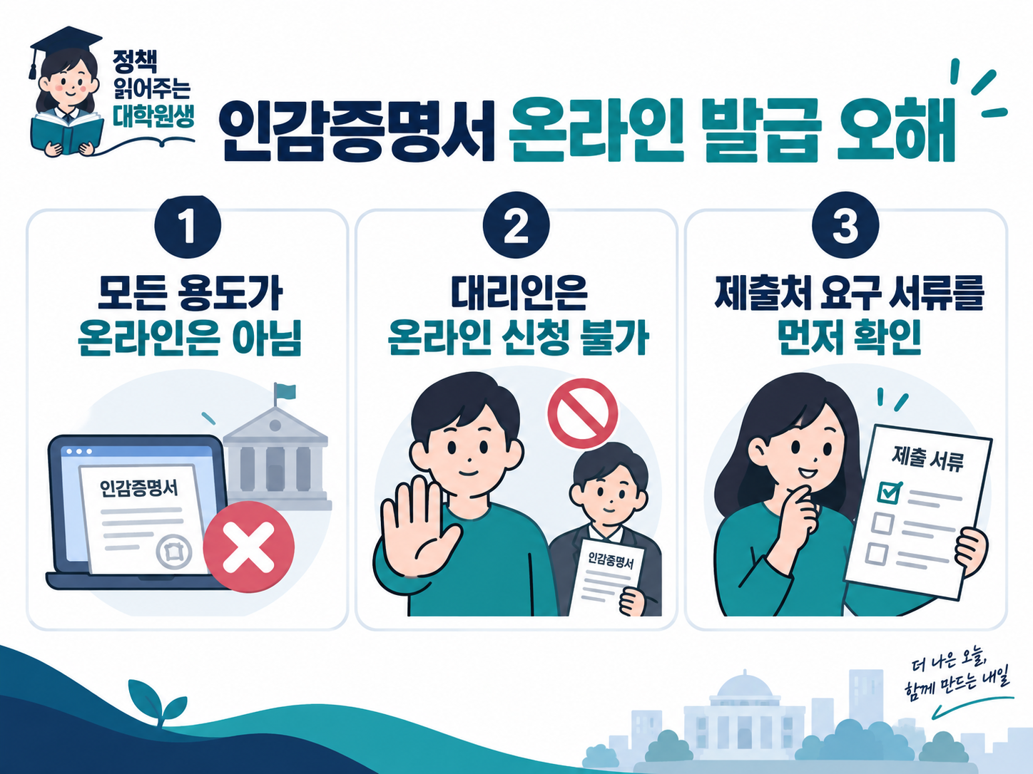 인감증명서의 온라인 제외 용도와 대리 신청 제한, 제출처 확인을 정리한 FAQ 요약