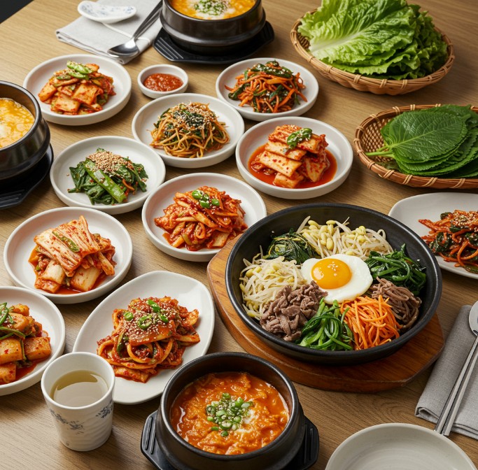 저속노화와 하이브리드 식단으로 한 한식 상차림