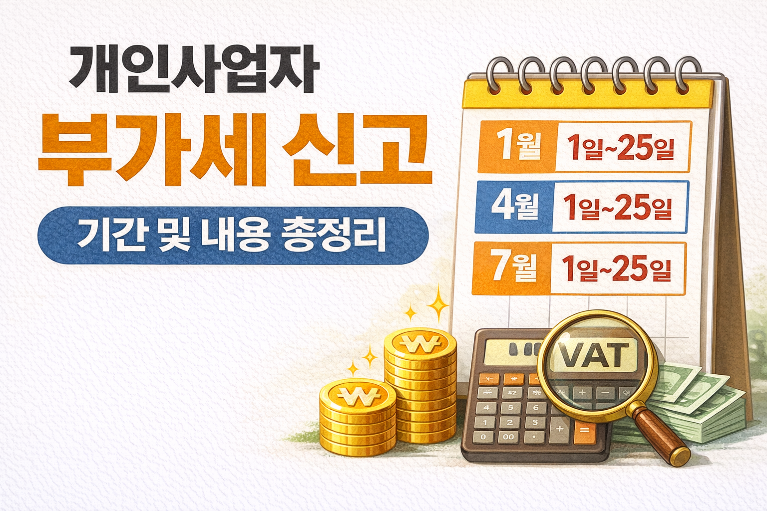 개인사업자 부가세 신고 기간 및 내용 총정리