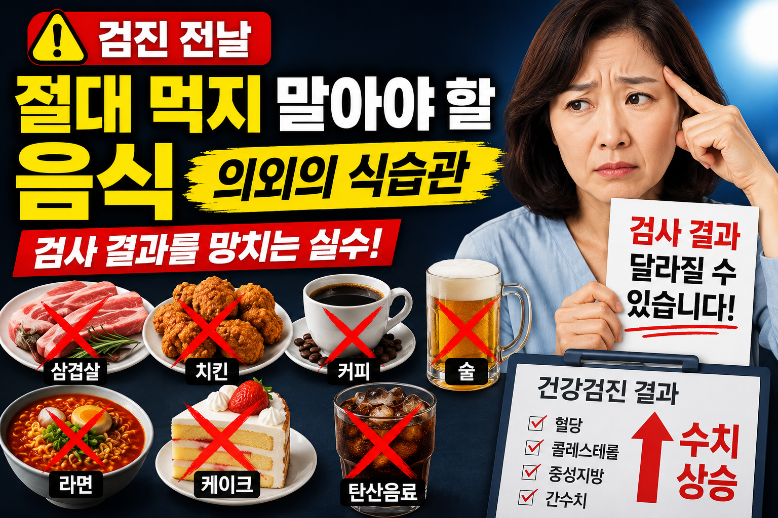 건강검진 전날 절대 먹지 말아야 할 음식, 검사 결과를 망치는 의외의 식습관