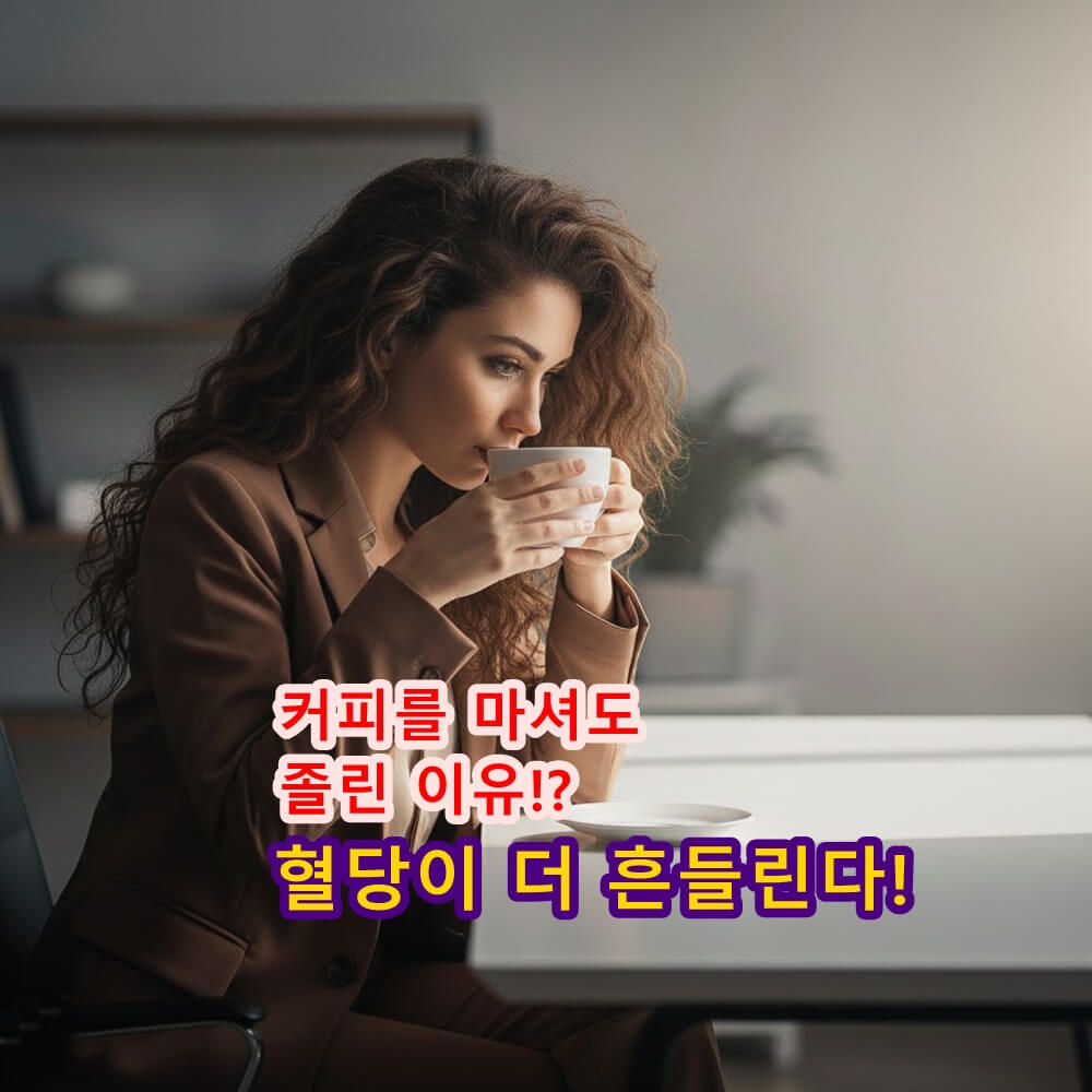 커피를 마셔도 졸린 이유, 혈당이 더 흔들리고 있습니다