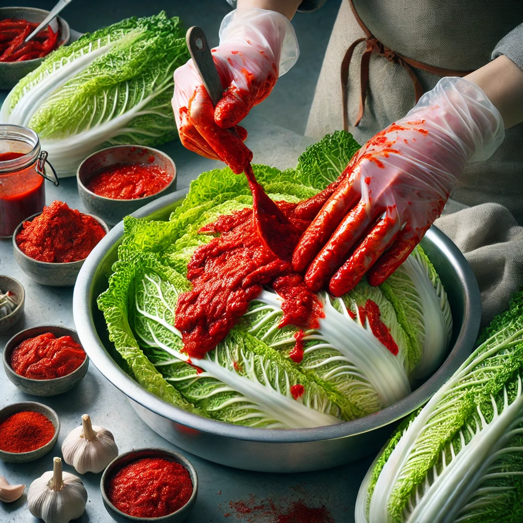 배추에 버무리기