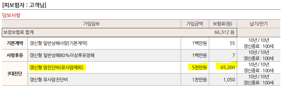 암보험 추천
