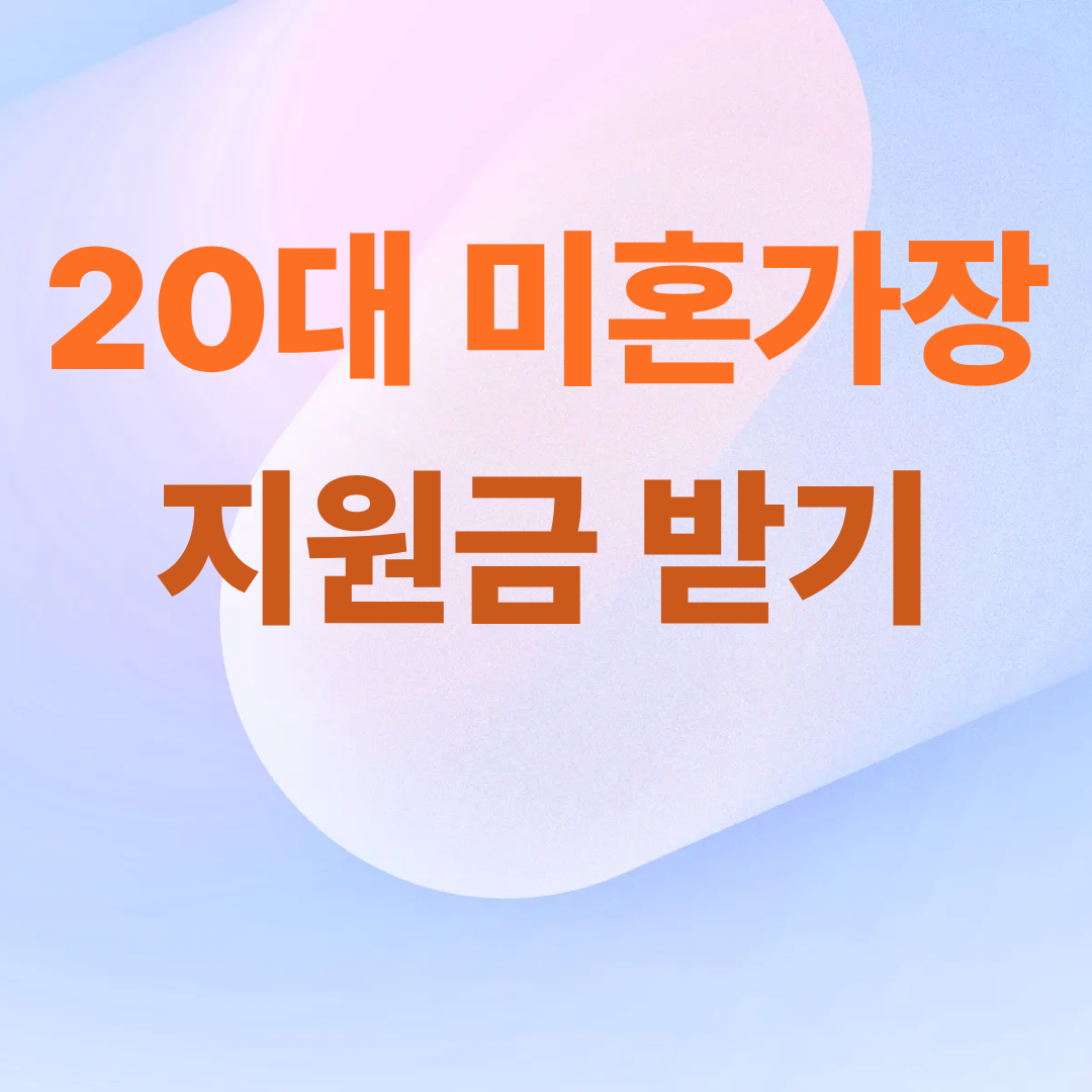 20대 미혼가장 지원금 받기 관련 사진