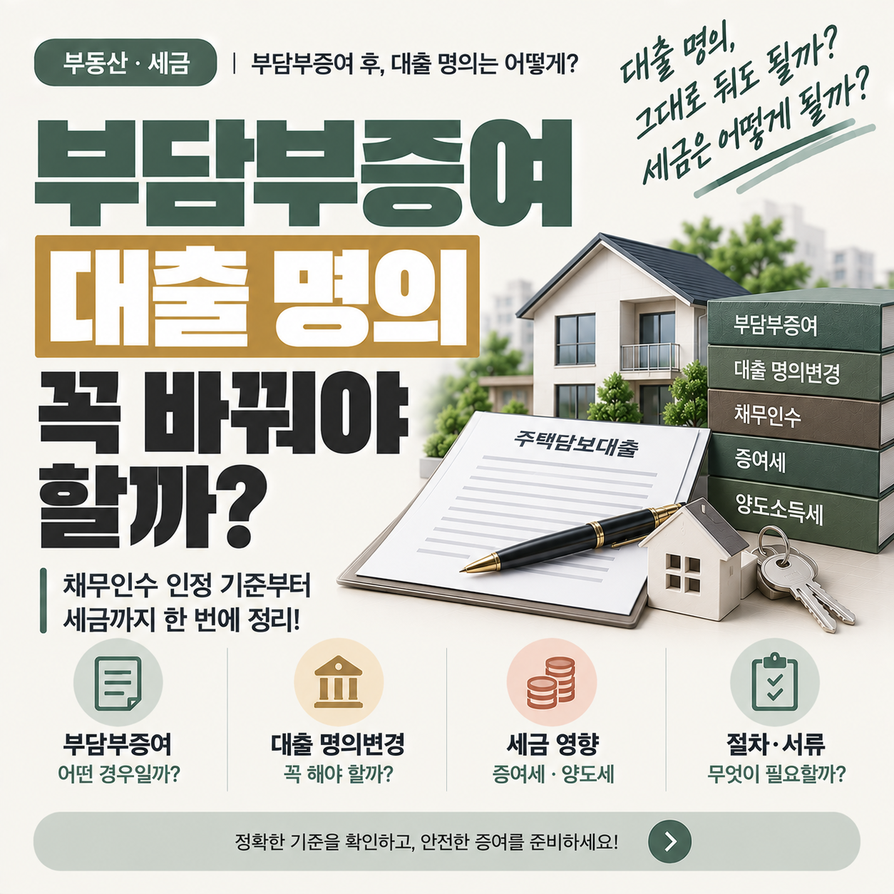 부담부증여 대출 명의 변경 확인 이미지