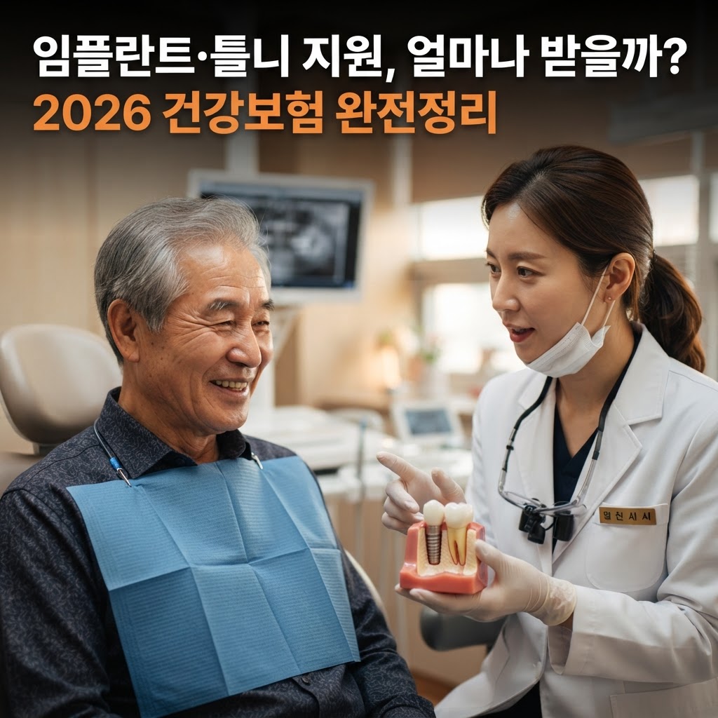 임플란트&middot;틀니 지원 얼마나 받을까? 2026 건강보험 총정리