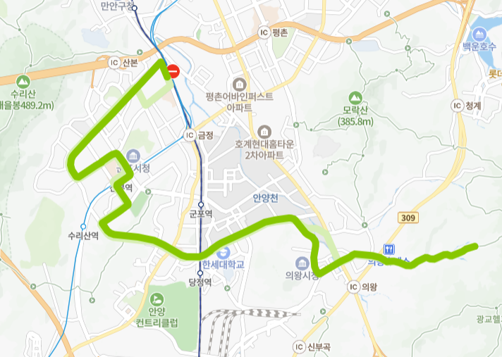 군포-의왕-87번-버스-노선-지도