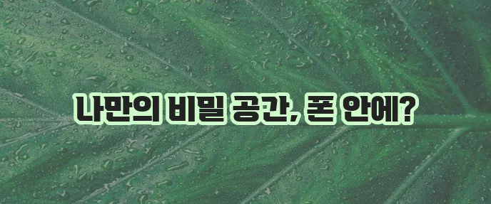 갤럭시 핸드폰 보안폴더 만들기, 사용법